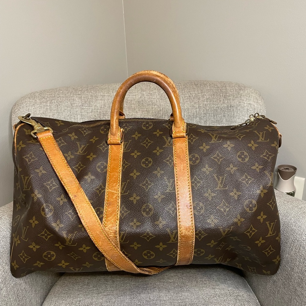 Louis Vuitton LV Boston Bag  Keepall Bandouliere 45 Browns Monogram